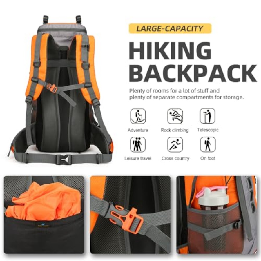 60L Hiking Backpack for Men an – Rain Cover Backpack recenzja i cena