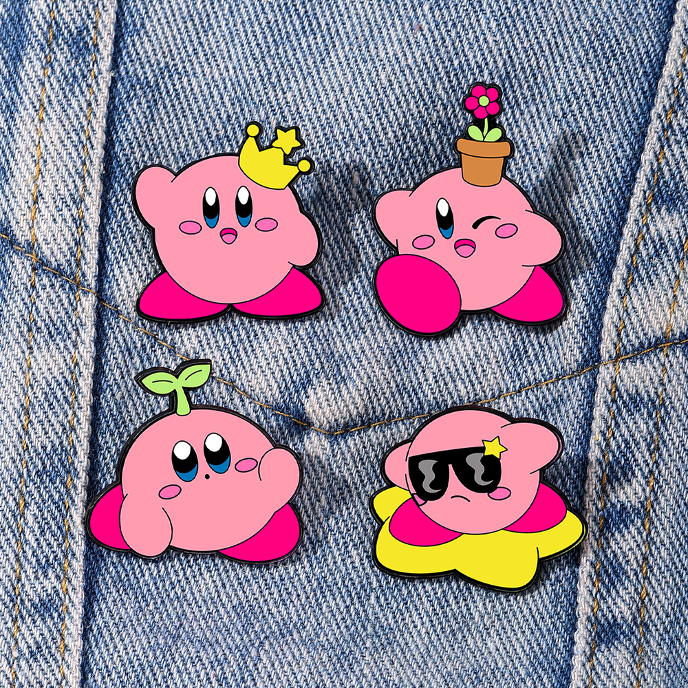 4pcs Kirby Enamel Lapel Pins S – Fashion Backpack Women recenzja i cena