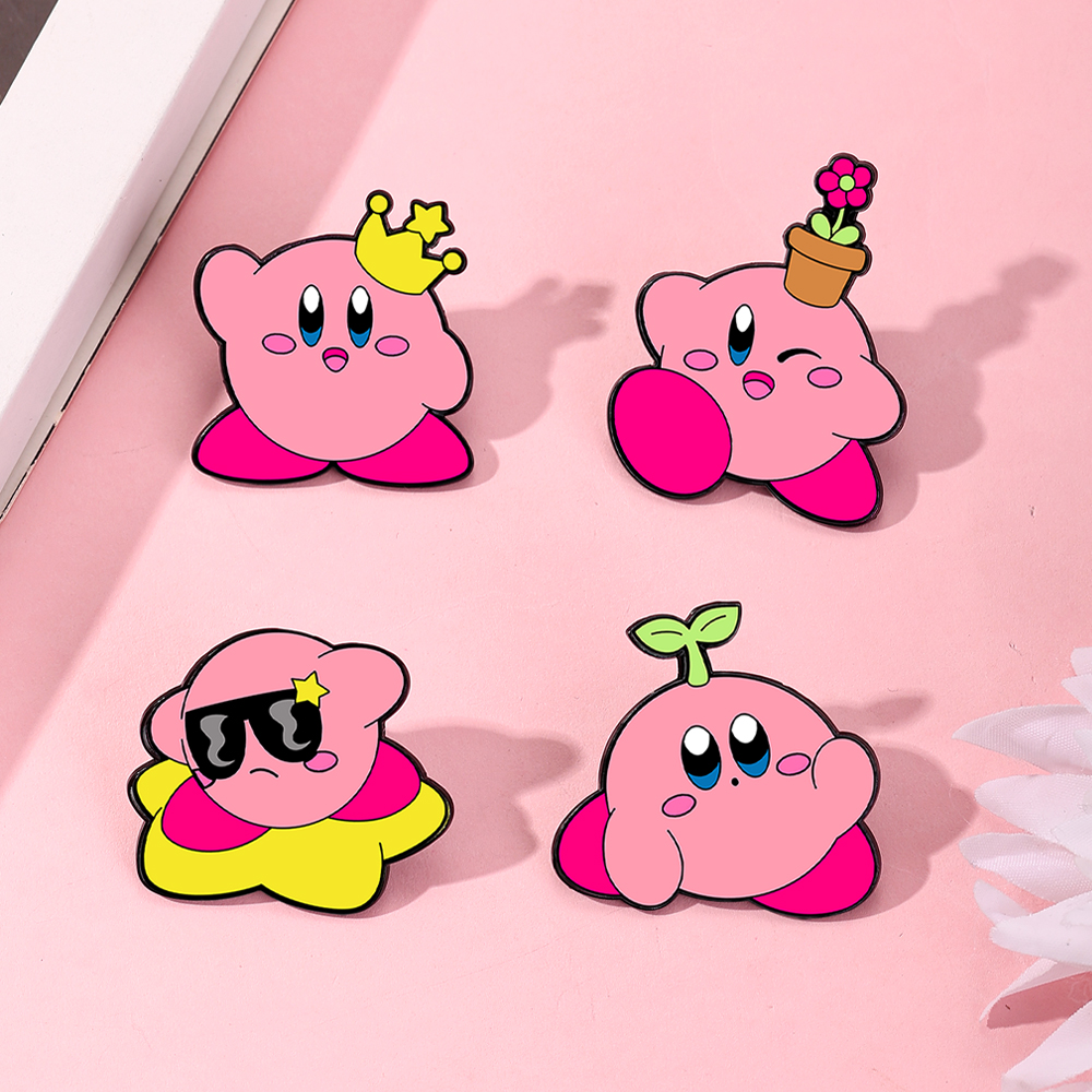 4pcs Kirby Enamel Lapel Pins S – Fashion Backpack Women recenzja i cena