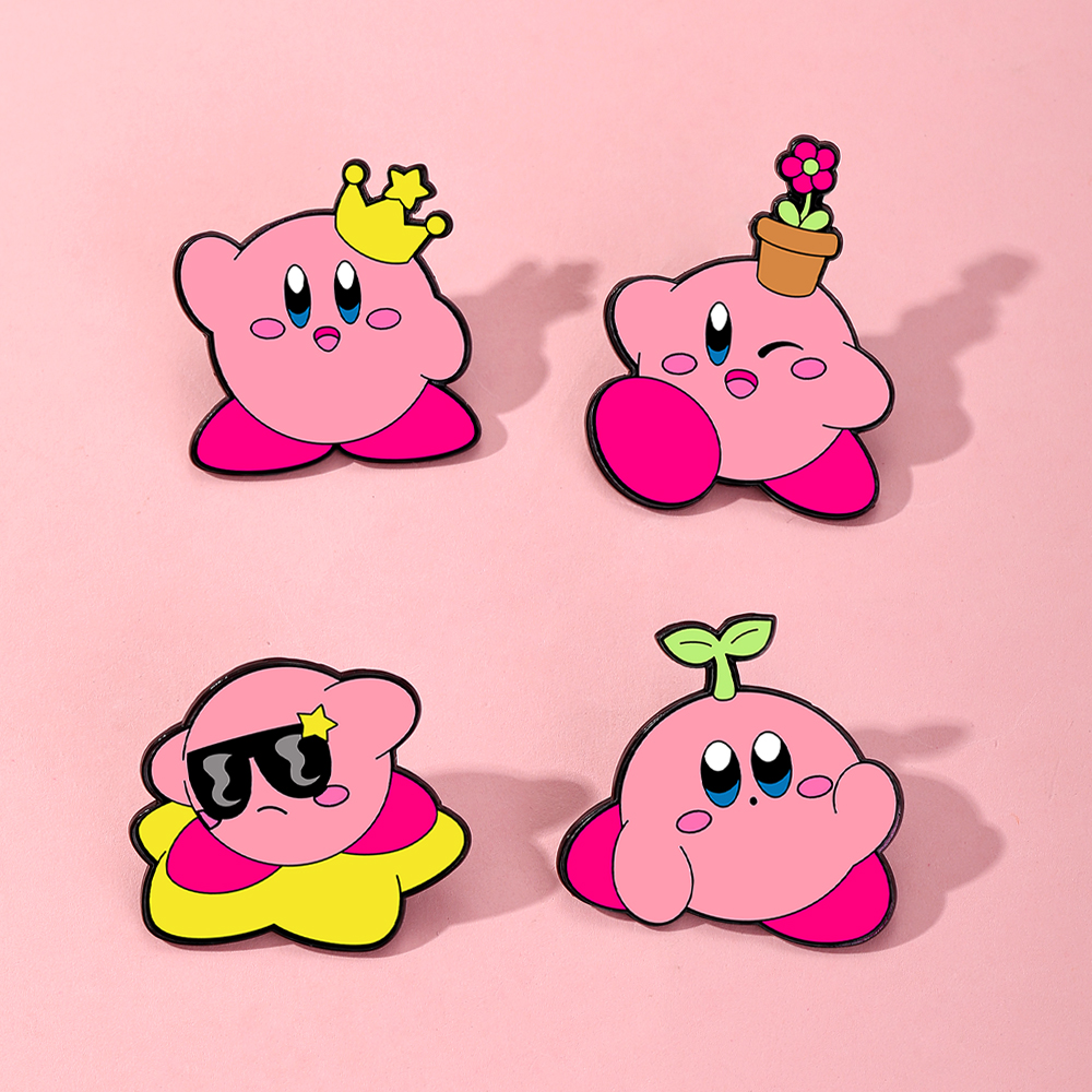 4pcs Kirby Enamel Lapel Pins S – Fashion Backpack Women recenzja i cena