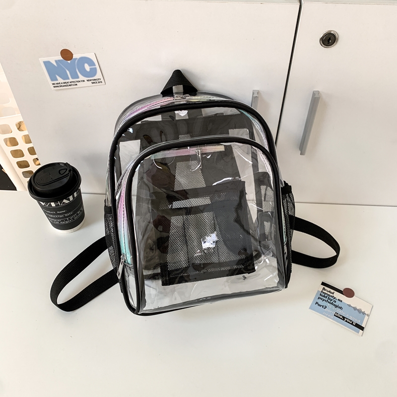 PVC Transparent Zipper Large C – Fashion Backpack Women recenzja i cena