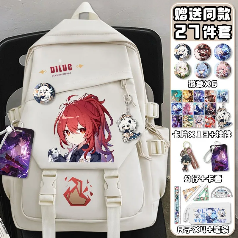Black White, Genshin Impact, S – School Backpack Teen recenzja i cena