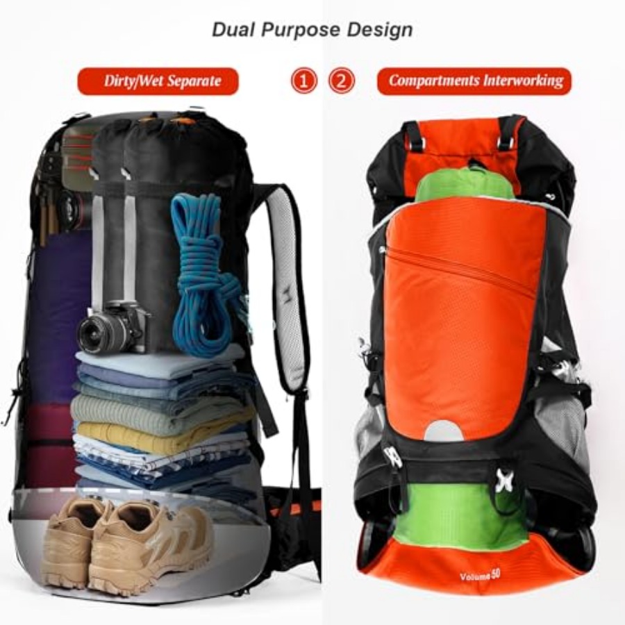 50L Hiking Backpack Travel Bag – Rain Cover Backpack recenzja i cena