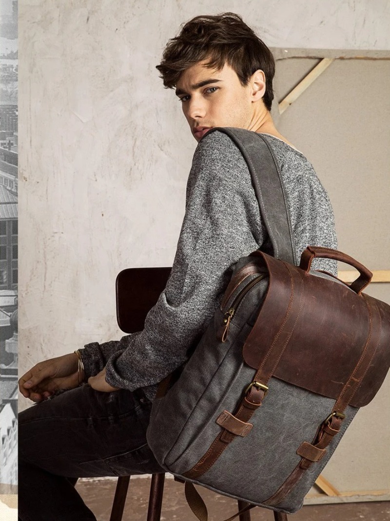 Military Canvas Leather Backpa – Rucksack Military Style recenzja i cena
