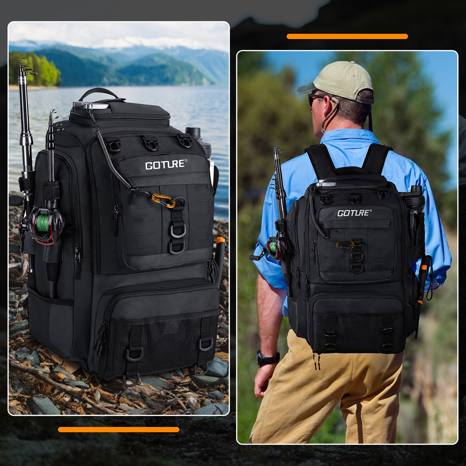 Goture Fishing Bag with Rod Ho – Backpack Insert Organizer recenzja i cena