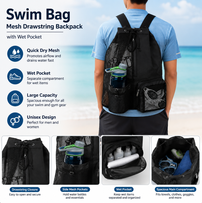 Drawstring Beach Storage Bag M – Drawstring Gym Bag recenzja i cena