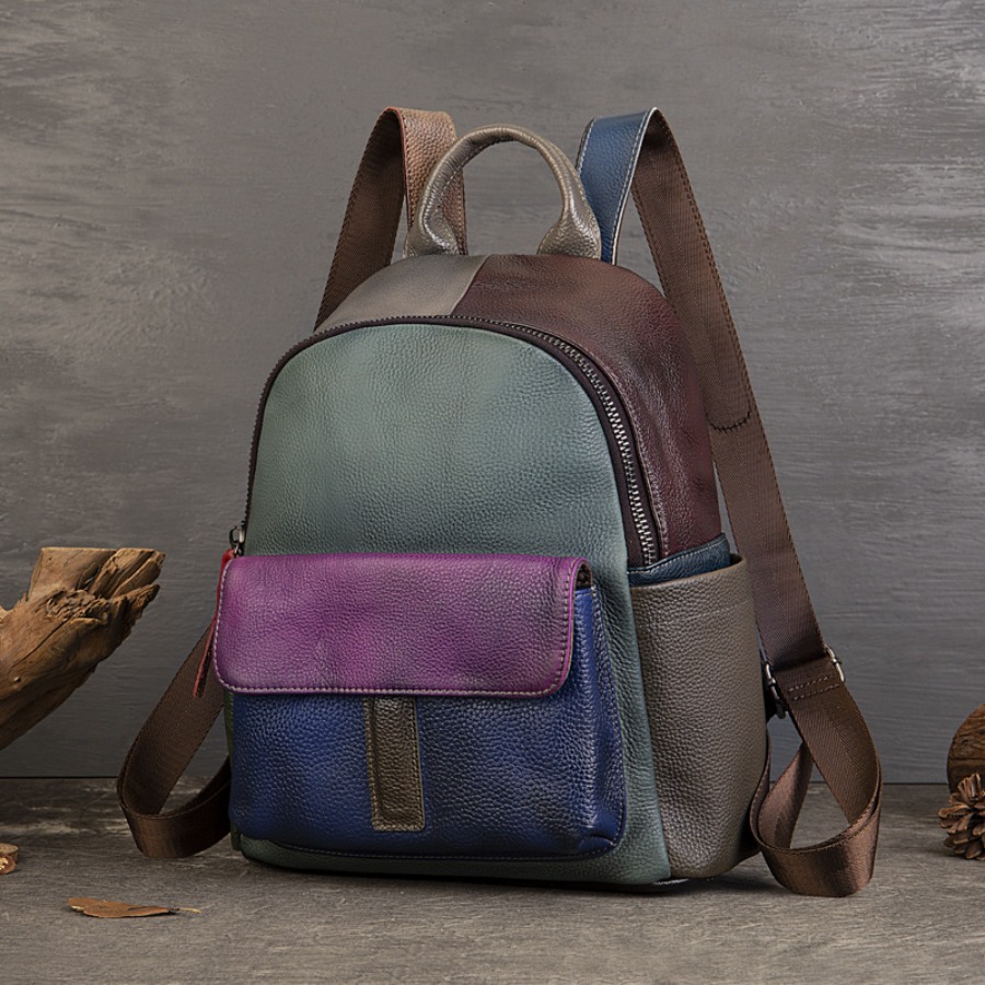 【New Arrival】 Vintage Color Bl – Leather Backpack Vintage recenzja i cena