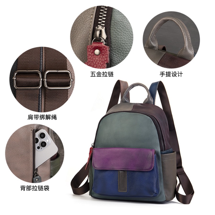【New Arrival】 Vintage Color Bl – Leather Backpack Vintage recenzja i cena