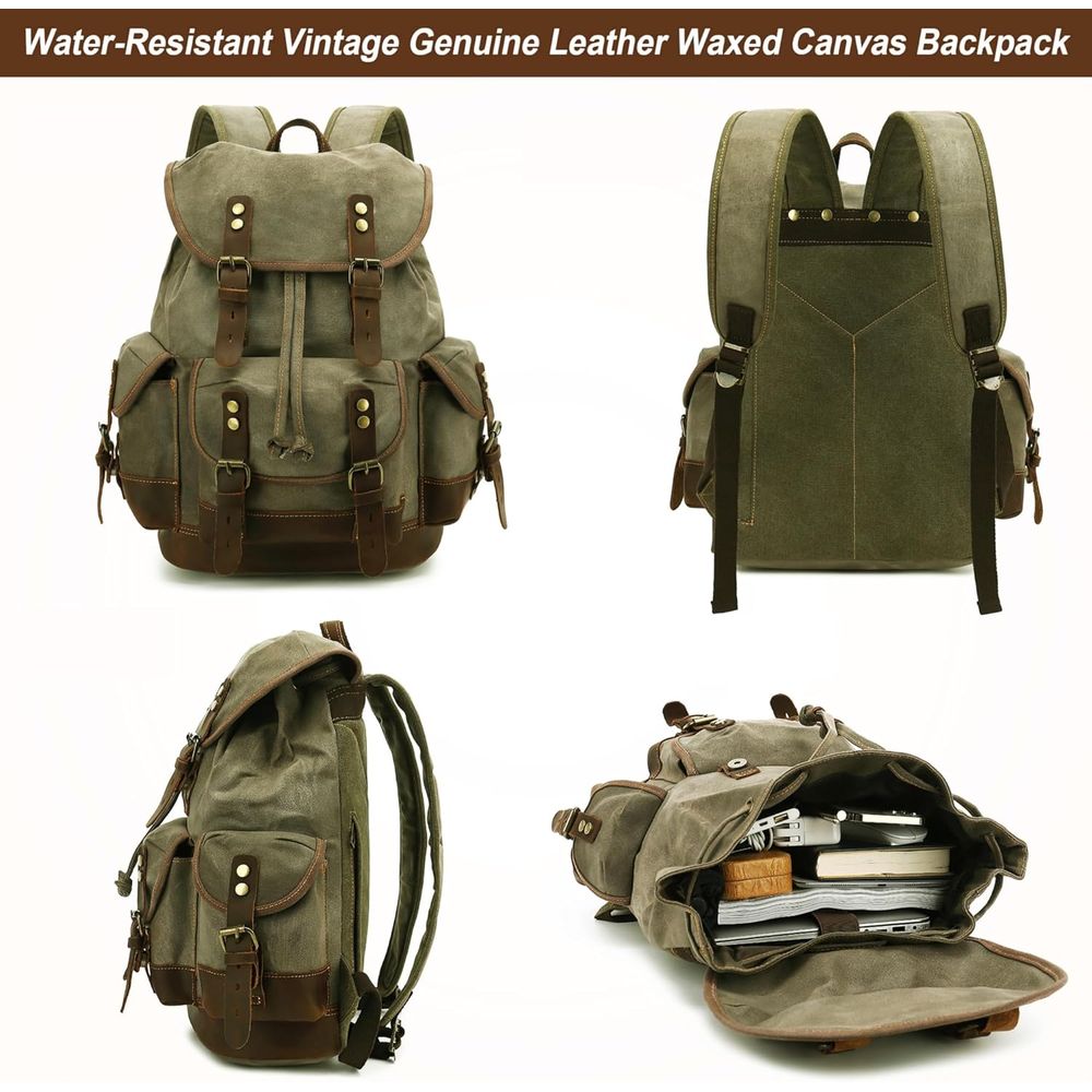 Vintage Canvas Leather Backpac – Leather Backpack Vintage recenzja i cena