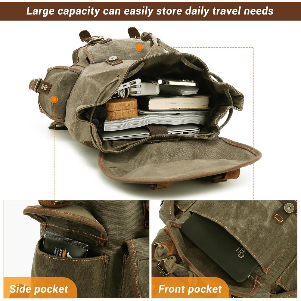 Vintage Canvas Leather Backpac – Leather Backpack Vintage recenzja i cena