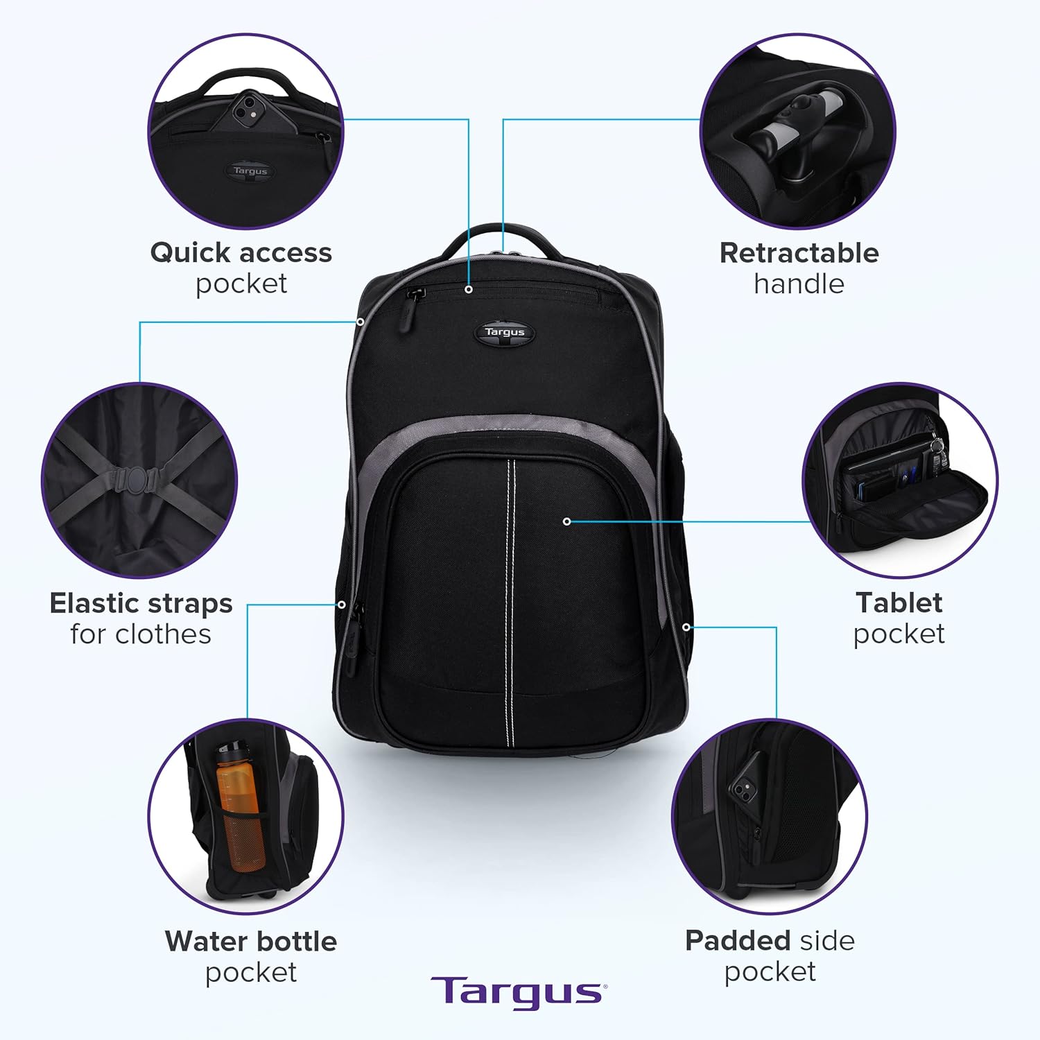 16 Inch Rolling Backpack with  – Laptop Sleeve Removable recenzja i cena