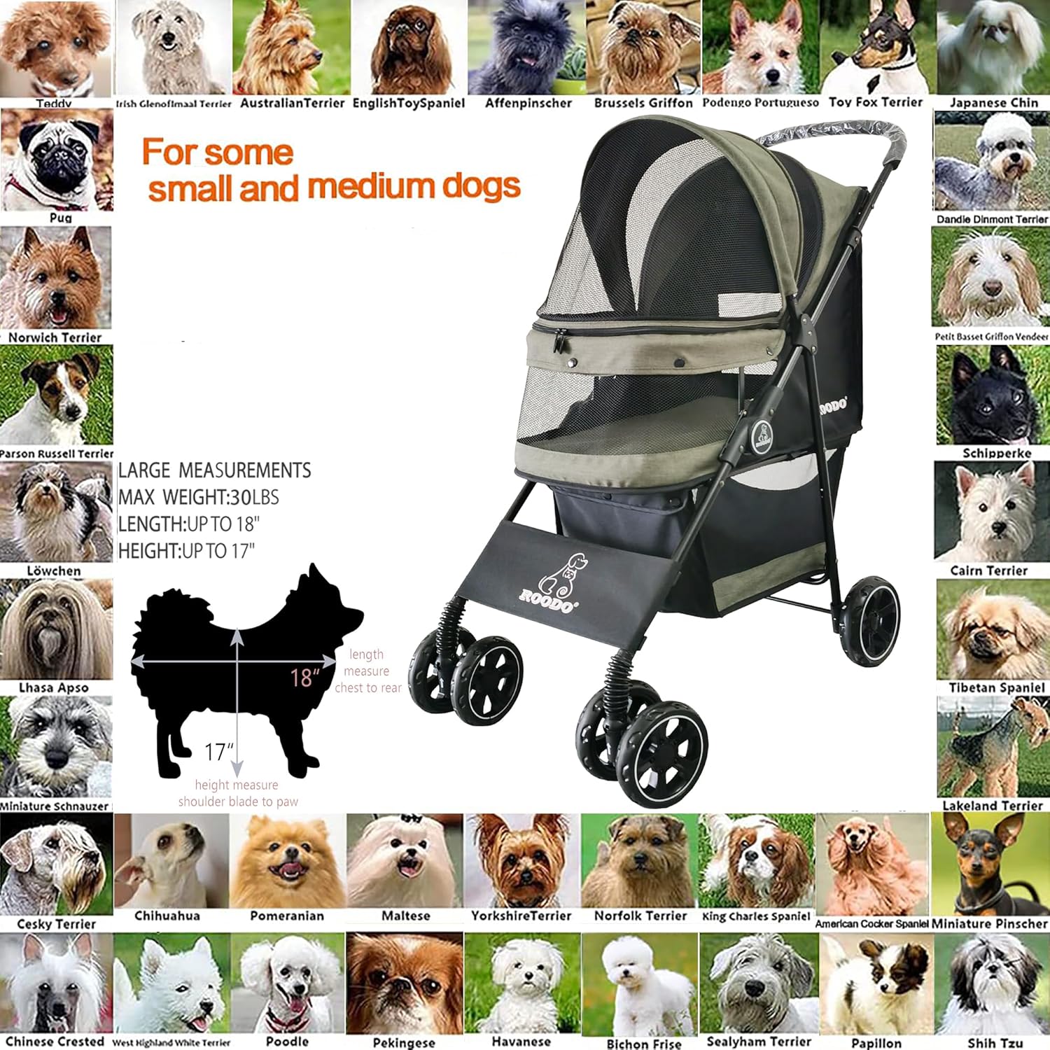 4 Wheel Dog Cat Pet Stroller,  – Foldable Backpack Small recenzja i cena
