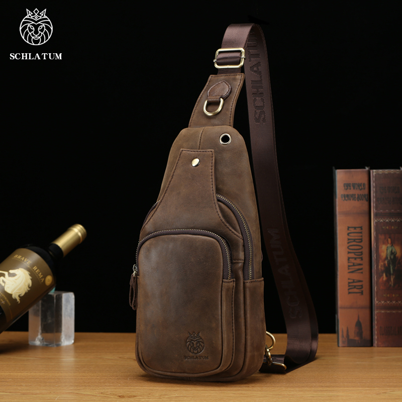 SCHLATUM 100%Genuine Leather C – Leather Backpack Vintage recenzja i cena