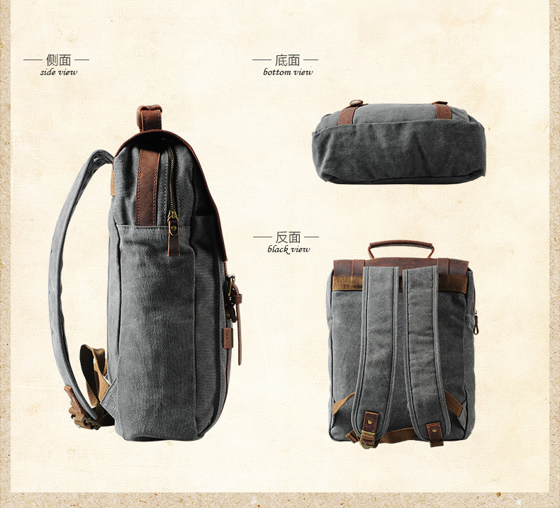 Fashion Male Backpack Leather  – Rucksack Military Style recenzja i cena