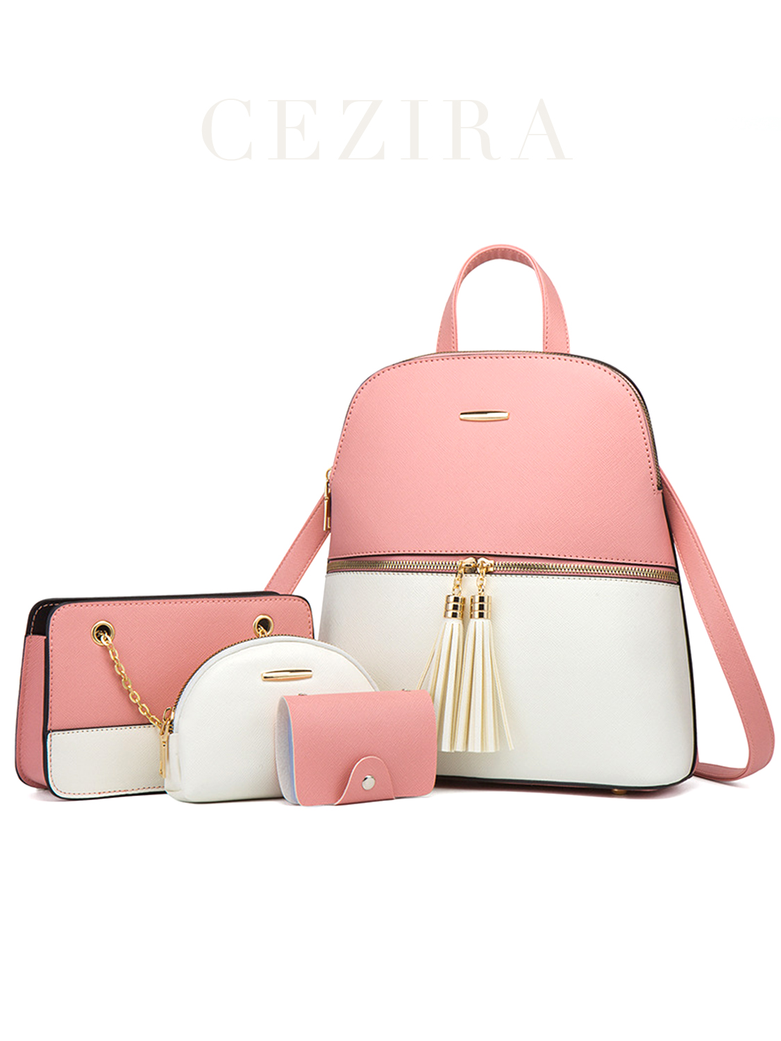 4 PCS Bags Set Women's Fashion – Mini Backpack Purse recenzja i cena