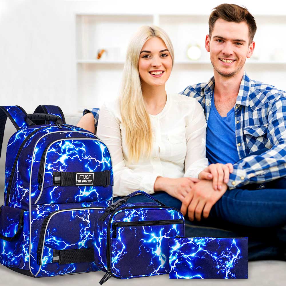 3PCS Lightning boys Backpack,  – School Backpack Teen recenzja i cena