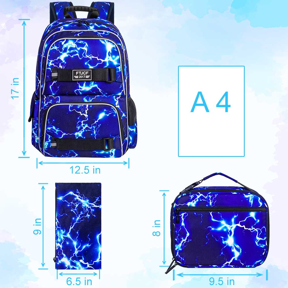 3PCS Lightning boys Backpack,  – School Backpack Teen recenzja i cena