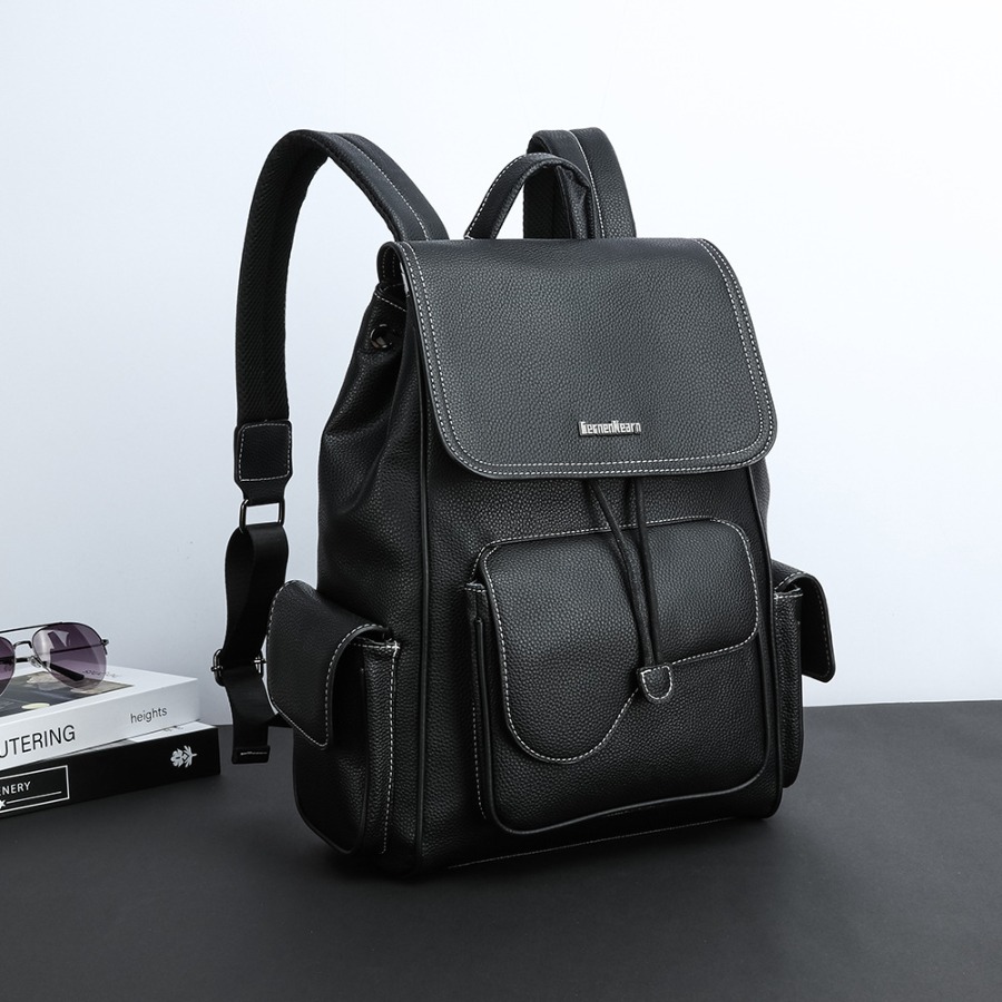 【New Arrival】Women's Black Fau – Leather Backpack Vintage recenzja i cena